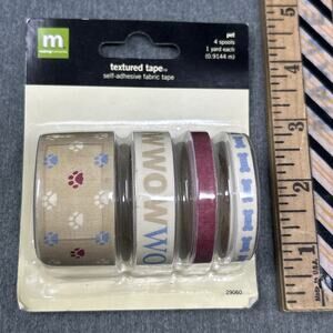 Making Memories Pet Textured Tape 4 Spools 2005 Adhesive Ribbon Scrapbook Craft